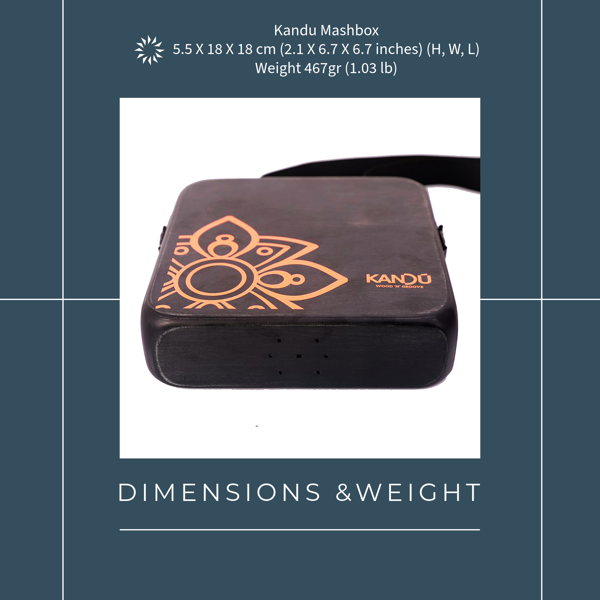 The Kandu Mashbox - is the first-ever wearable drum shaker,small Cajon designed to meet the needs of every percussionist (Black)